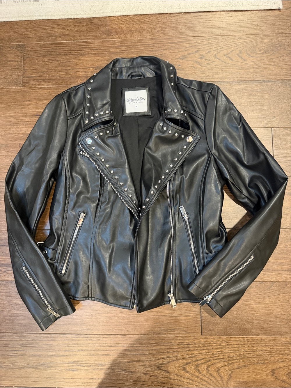 Chelsea DeBoer by Lily & Lottie Faux Leather Studded Jacket Medium - C47-012